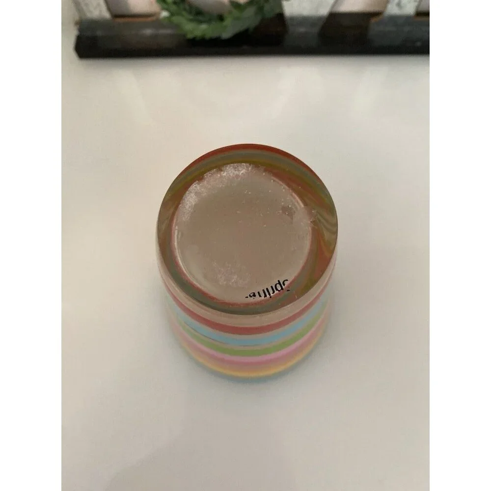 Vintage 1970s Retro Acrylic Rainbow Bathroom Accessory Set Tumbler Soap Dish GUC